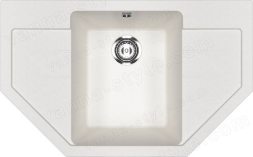 Кухонная мойка Ulgran U-609 U-609-341 79x49 из искусственного камня, белый