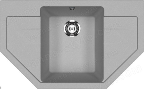 Кухонная мойка Ulgran U-609 U-609-342 79x49 из искусственного камня, серый