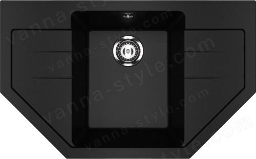 Кухонная мойка Ulgran U-609 U-609-344 79x49 из искусственного камня, черный