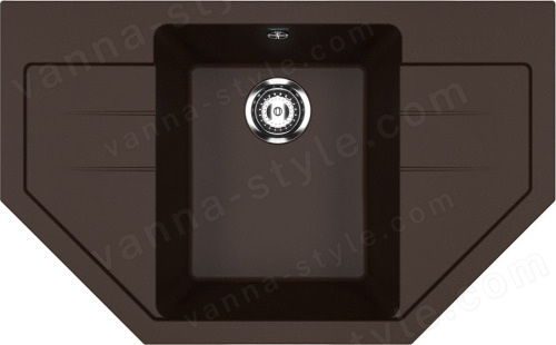 Кухонная мойка Ulgran U-609 U-609-345 79x49 из искусственного камня, коричневый