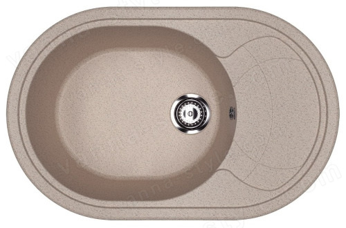 Кухонная мойка Ulgran U-610 U-610-302 78x50 из искусственного камня, песочный