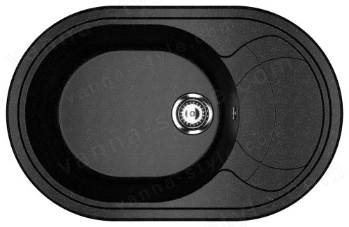 Кухонная мойка Ulgran U-610 U-610-308 78x50 из искусственного камня, черный