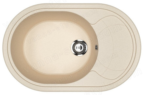 Кухонная мойка Ulgran U-610 U-610-328 78x50 из искусственного камня, бежевый