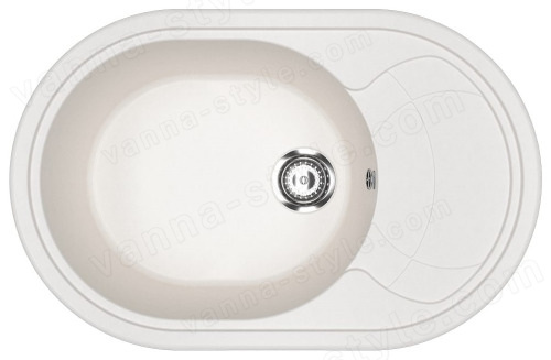 Кухонная мойка Ulgran U-610 U-610-341 78x50 из искусственного камня, белый