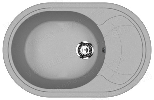 Кухонная мойка Ulgran U-610 U-610-342 78x50 из искусственного камня, серый