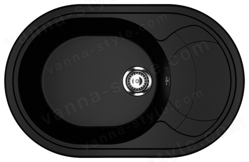 Кухонная мойка Ulgran U-610 U-610-344 78x50 из искусственного камня, черный
