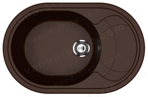 Кухонная мойка Ulgran U-610 U-610-345 78x50 из искусственного камня, коричневый
