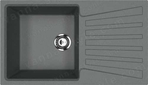 Кухонная мойка Ulgran U-703 U-703-343 83x48 из искусственного камня, серый