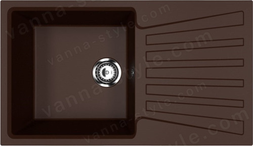 Кухонная мойка Ulgran U-703 U-703-345 83x48 из искусственного камня, коричневый