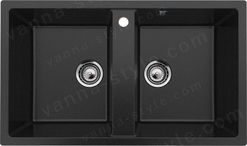 Кухонная мойка Ulgran U-708 U-708-308 86x51 из искусственного камня, черный