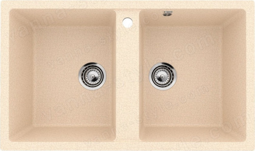 Кухонная мойка Ulgran U-708 U-708-328 86x51 из искусственного камня, бежевый