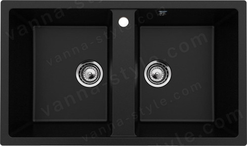 Кухонная мойка Ulgran U-708 U-708-344 86x51 из искусственного камня, черный