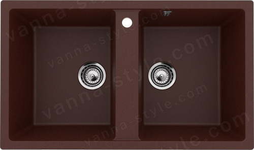 Кухонная мойка Ulgran U-708 U-708-345 86x51 из искусственного камня, коричневый