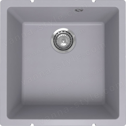 Кухонная мойка Ulgran Underground 400 Under 400-05 45x45 из кварцевого композита, серый