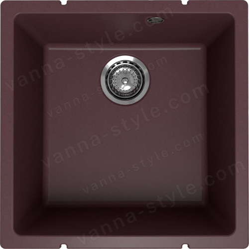 Кухонная мойка Ulgran Underground 400 Under 400-06 45x45 из кварцевого композита, коричневый