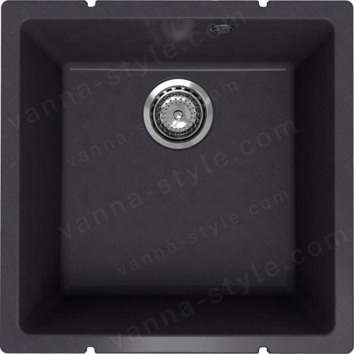 Кухонная мойка Ulgran Underground 400 Under 400-08 45x45 из кварцевого композита, черный