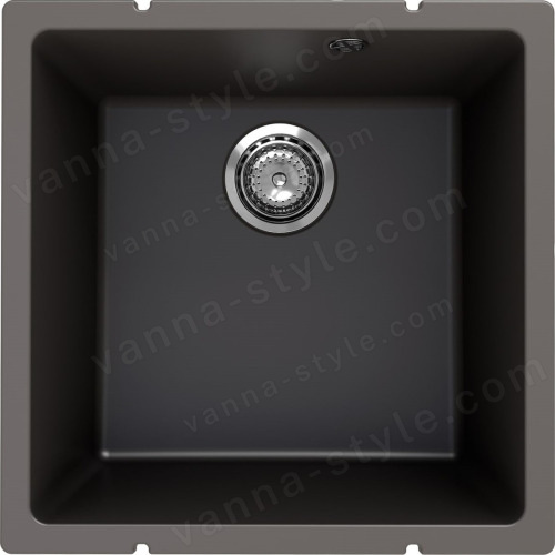 Кухонная мойка Ulgran Underground 400 Under 400-09 45x45 из кварцевого композита, серый