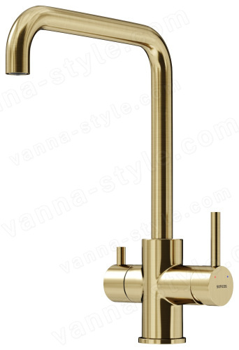 Смеситель для кухни Sancos Vela SC4013BG, брашированное золото