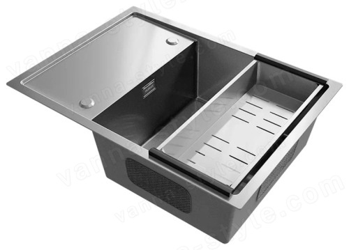 Кухонная мойка Ulgran US 680-001 68x50 стальная, сталь 68x50 стальная, сталь