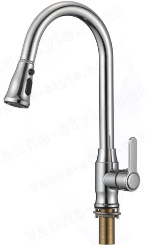 Смеситель для кухни Savol S-002805A с выдвижным изливом, хром с выдвижным изливом, хром