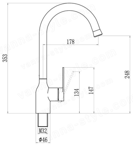 Смеситель для кухни Savol S-601816H, черный, черный