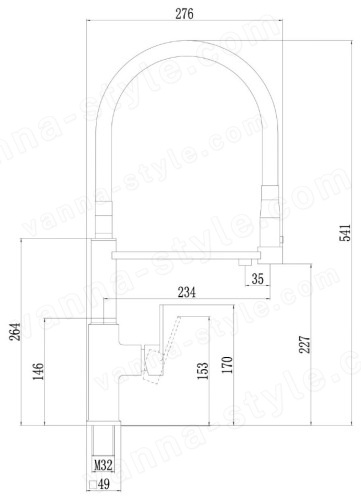 Смеситель для кухни Savol S-L1808-01 с подключением фильтра и гибким изливом, хром с подключением фильтра и гибким изливом, хром