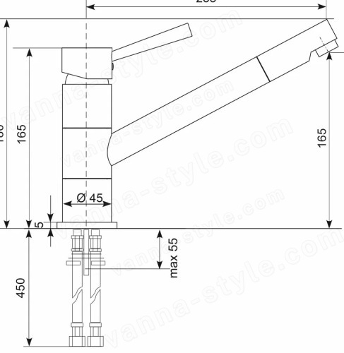 Смеситель для кухни Ulgran Quartz UQ-025-08, черный