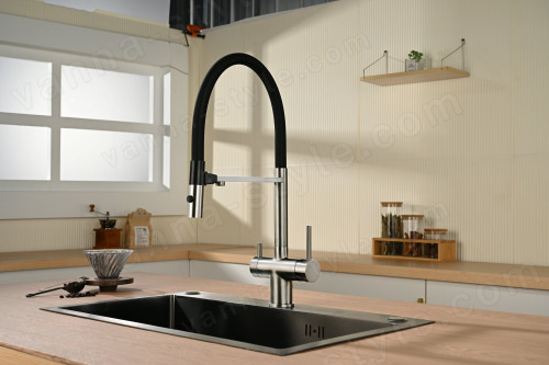 Смеситель для кухни Vincea VKF-120CH с гибким изливом, хром с гибким изливом, хром