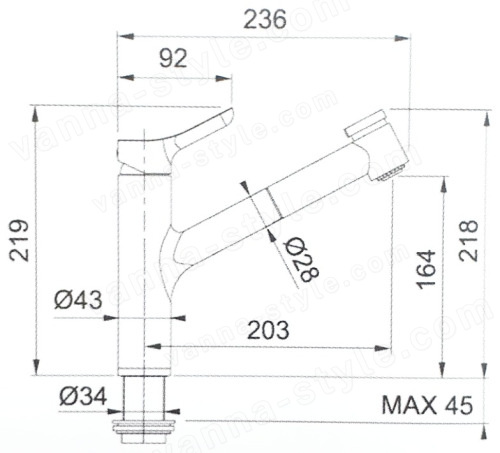 Смеситель для кухни Webert Master MS941002015 с выдвижным изливом, хром