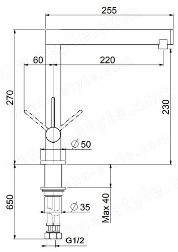 Смеситель для кухни Webert Spirit SO920302724, черный/антрацит
