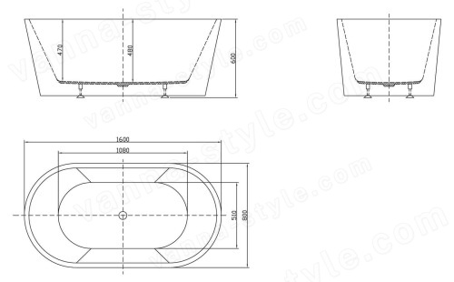 Акриловая ванна BelBagno BB202-1600-800 160x80, белая 160x80, белая
