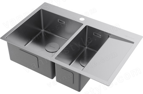 Кухонная мойка Omoikiri Akisame 78-2-IN-L 4973062 78x51 стальная, сталь