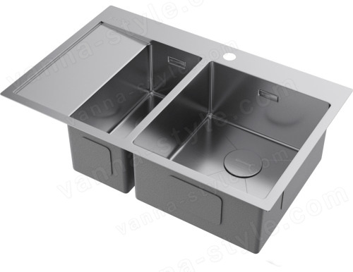 Кухонная мойка Omoikiri Akisame 78-2-IN-R 4973063 78x51 стальная, сталь