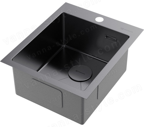Кухонная мойка Omoikiri Akisame 41-GM 4973094 41x51 стальная, вороненая сталь