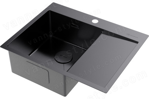 Кухонная мойка Omoikiri Akisame 65-GM-L 4973097 65x51 стальная, вороненая сталь