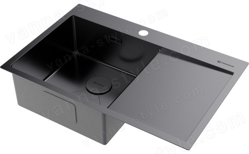 Кухонная мойка Omoikiri Akisame 78-GM-L 4973099 78x51 стальная, вороненая сталь