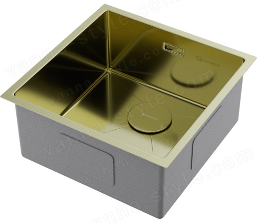 Кухонная мойка Omoikiri Taki 44-U/IF-LG 4973520 44x44 стальная, светлое золото