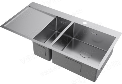 Кухонная мойка Omoikiri Akisame 100-2-IN-R 4973547 100x51 стальная, сталь