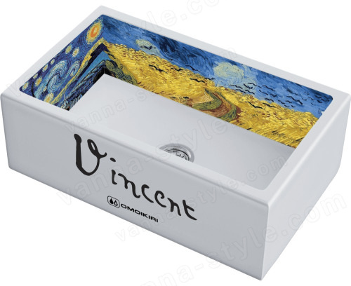 Кухонная мойка Omoikiri Mikura 76-Vangogh 4993024 76x46 керамическая, белый