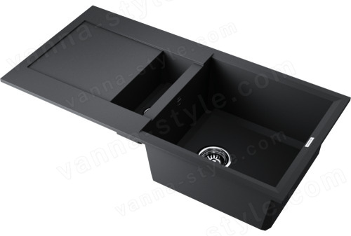 Кухонная мойка Omoikiri Sakaime 86-2-BL 4993117 86x46.5 из искусственного гранита, черный