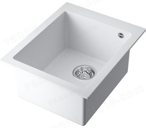 Кухонная мойка Omoikiri Bosen 41-WH 4993144 41x50 из искусственного гранита, белый