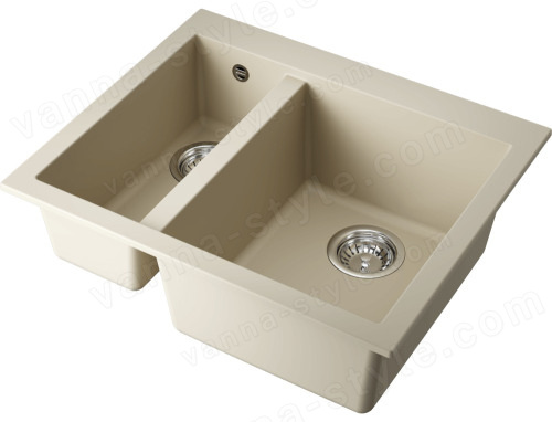 Кухонная мойка Omoikiri Bosen 59-2-BE 4993150 59x50 из искусственного гранита, ваниль