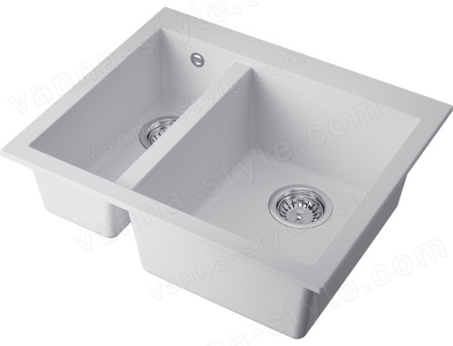 Кухонная мойка Omoikiri Bosen 59-2-WH 4993152 59x50 из искусственного гранита, белый