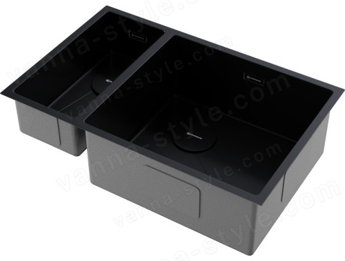 Кухонная мойка Omoikiri Taki 69-2-U/IF-GB-R Side 4993183 69.5x44 стальная, графит