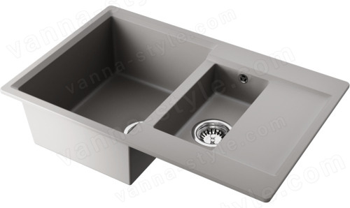 Кухонная мойка Omoikiri Daisen 78-2-GR 4993332 78x51 из искусственного гранита, leningrad grey