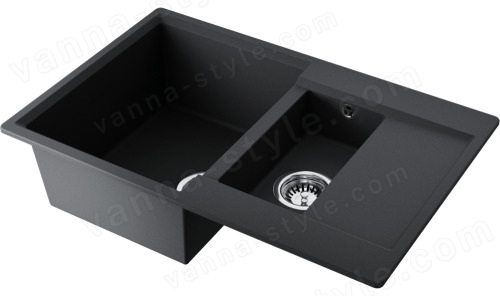 Кухонная мойка Omoikiri Daisen 78-2-BL 4993334 78x51 из искусственного гранита, черный