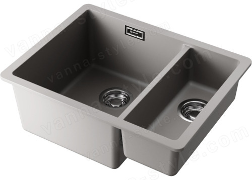 Кухонная мойка Omoikiri Kata 55-2-U-GR 4993390 55x42 из искусственного гранита, leningrad grey