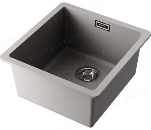 Кухонная мойка Omoikiri Kata 40-U-GR 4993397 40x42 из искусственного гранита, leningrad grey