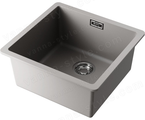 Кухонная мойка Omoikiri Kata 44-U-GR 4993404 44x42 из искусственного гранита, leningrad grey