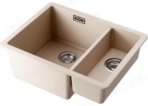 Кухонная мойка Omoikiri Kata 55-2-U-SA 4993421 55x42 из искусственного гранита, бежевый